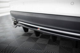 Mittlerer Cup Diffusor Heck Ansatz DTM Look passend für Mercedes-Benz CLA C117 Facelift schwarz Hochglanz