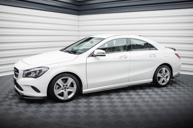 Seitenschweller Ansatz Cup Leisten passend für Mercedes-Benz CLA C117 Facelift schwarz Hochglanz