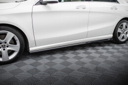 Seitenschweller Ansatz Cup Leisten für Mercedes-Benz CLA C117 Facelift schwarz Hochglanz