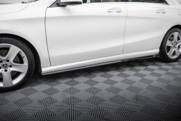 Seitenschweller Ansatz Cup Leisten passend für Mercedes-Benz CLA C117 Facelift schwarz Hochglanz
