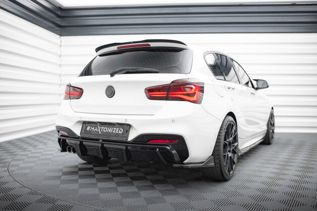 Heck Ansatz Flaps Diffusor passend für (passend für heckansatz V.3) BMW 1er M-Paket / M140i F20 Facelift schwarz Hochglanz