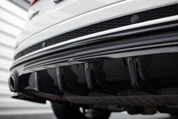 Mittlerer Cup Diffusor Heck Ansatz DTM Look passend für Audi SQ8 Mk1 schwarz Hochglanz