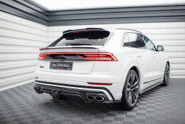 Mittlerer Cup Diffusor Heck Ansatz DTM Look passend für Audi SQ8 Mk1 schwarz Hochglanz