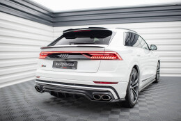Mittlerer Cup Diffusor Heck Ansatz DTM Look passend für Audi SQ8 Mk1 schwarz Hochglanz