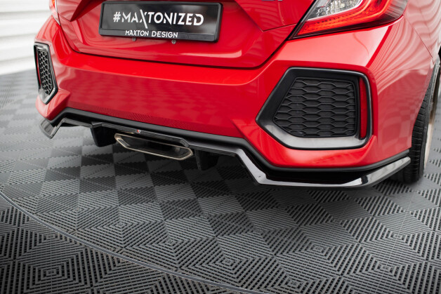 Mittlerer Cup Diffusor Heck Ansatz DTM Look passend für Honda Civic SI Mk10 schwarz Hochglanz