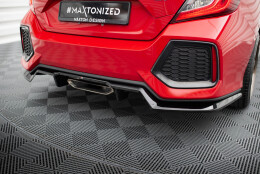 Mittlerer Cup Diffusor Heck Ansatz DTM Look passend für Honda Civic SI Mk10 schwarz Hochglanz