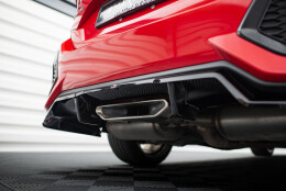 Mittlerer Cup Diffusor Heck Ansatz DTM Look passend für Honda Civic SI Mk10 schwarz Hochglanz