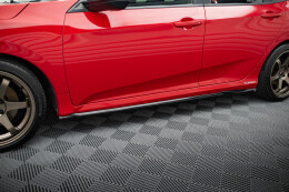Seitenschweller Ansatz Cup Leisten für Honda Civic SI Mk10 schwarz Hochglanz