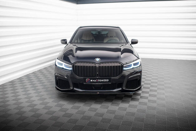 Cup Spoilerlippe Front Ansatz V.4 passend für BMW 7 M-Paket G11 / G12 Facelift schwarz Hochglanz