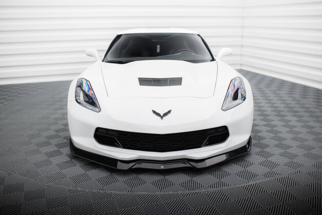 Cup Spoilerlippe Front Ansatz V.2 passend für Chevrolet Corvette Stingray / Z06 C7 schwarz Hochglanz