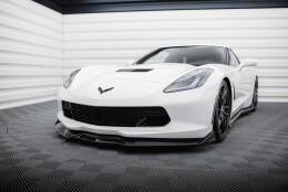 Cup Spoilerlippe Front Ansatz V.2 passend für Chevrolet Corvette Stingray / Z06 C7 schwarz Hochglanz