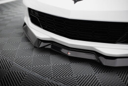 Street+ Spoilerlippe Front Ansatz V.2 passend für Chevrolet Corvette Stingray / Z06 C7 schwarz Hochglanz