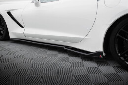 Seitenschweller Ansatz Cup Leisten V.2 für Chevrolet Corvette C7 schwarz Hochglanz