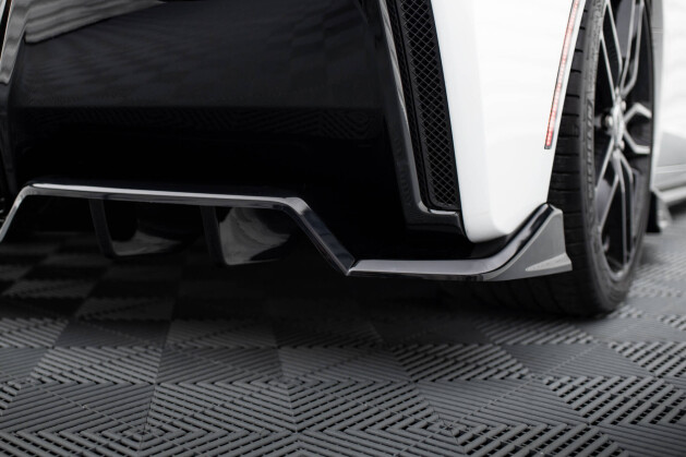 Mittlerer Cup Diffusor Heck Ansatz DTM Look + Flaps für Chevrolet Corvette C7 schwarz Hochglanz