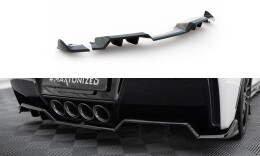 Mittlerer Cup Diffusor Heck Ansatz DTM Look + Flaps für Chevrolet Corvette C7 schwarz Hochglanz