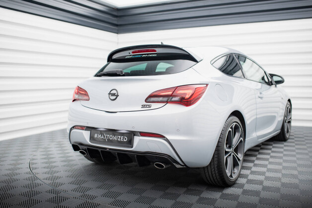 Heck Ansatz Diffusor passend für Opel Astra GTC OPC-Line J (Einzelauspuff li. re.) schwarz Hochglanz
