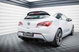 Heck Ansatz Diffusor für Opel Astra GTC OPC-Line J (Version mit Einzelauspuff auf beiden Seiten) schwarz Hochglanz