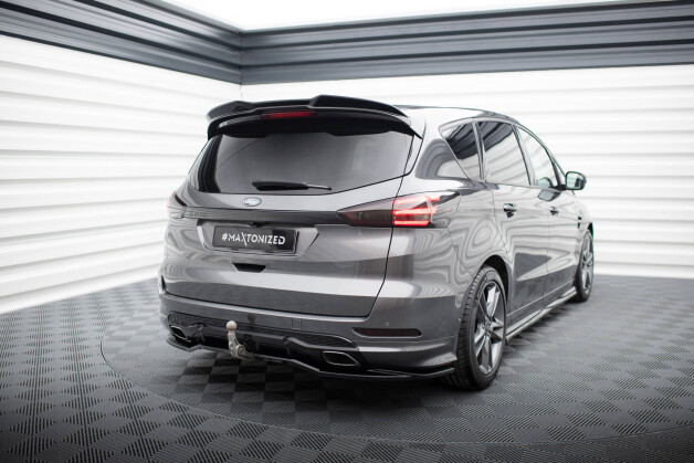 Mittlerer Cup Diffusor Heck Ansatz DTM Look passend für Ford S-Max ST-Line Mk2 schwarz Hochglanz