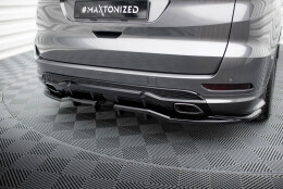 Mittlerer Cup Diffusor Heck Ansatz DTM Look passend für Ford S-Max ST-Line Mk2 schwarz Hochglanz
