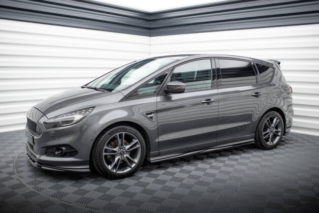Seitenschweller Ansatz Cup Leisten für Ford S-Max ST-Line Mk2 Facelift schwarz Hochglanz