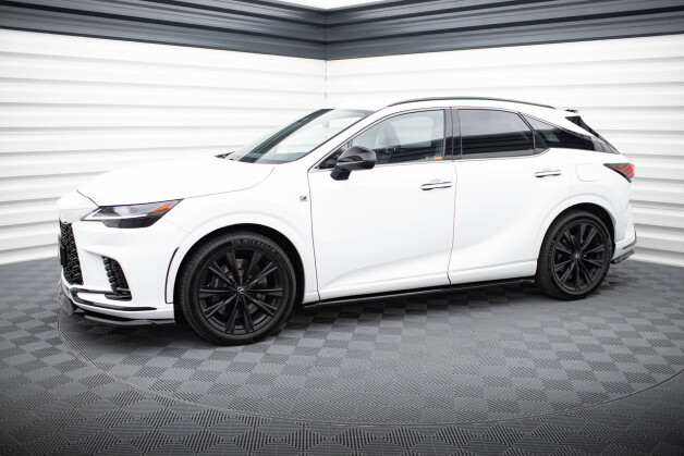 Seitenschweller Ansatz Cup Leisten passend für Lexus RX F-Sport Mk5 schwarz Hochglanz