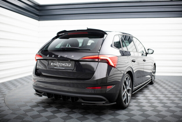 Heck Spoiler Aufsatz Abrisskante passend für Skoda Scala schwarz Hochglanz
