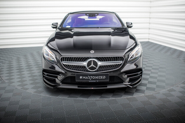 Cup Spoilerlippe Front Ansatz V.1 passend für Mercedes-Benz S Coupe AMG-Line C217 Facelift schwarz Hochglanz
