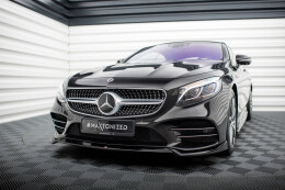 Cup Spoilerlippe Front Ansatz V.1 für Mercedes S Coupe AMG-Line C217 FL schwarz Hochglanz