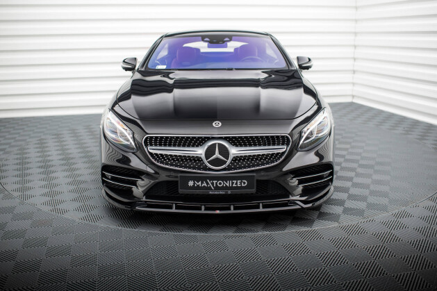 Cup Spoilerlippe Front Ansatz V.2 für Mercedes S Coupe AMG-Line C217 FL schwarz Hochglanz