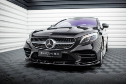 Cup Spoilerlippe Front Ansatz V.2 passend für Mercedes-Benz S Coupe AMG-Line C217 Facelift schwarz Hochglanz