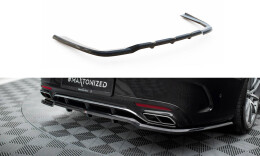 Mittlerer Cup Diffusor Heck Ansatz DTM Look passend für Mercedes-Benz S Coupe AMG-Line C217 Facelift schwarz Hochglanz