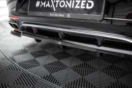 Mittlerer Cup Diffusor Heck Ansatz DTM Look passend für Mercedes-Benz S Coupe AMG-Line C217 Facelift schwarz Hochglanz