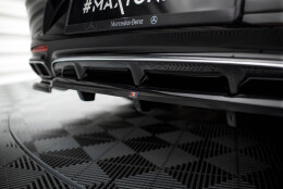 Mittlerer Cup Diffusor Heck Ansatz DTM Look passend für Mercedes-Benz S Coupe AMG-Line C217 Facelift schwarz Hochglanz