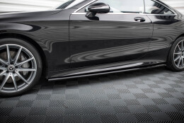Seitenschweller Ansatz Cup Leisten passend für Mercedes-Benz S Coupe AMG-Line C217 Facelift schwarz Hochglanz