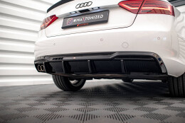 Heck Ansatz Diffusor passend für Audi A5 8T Facelift (Doppelauspuff li.) schwarz Hochglanz