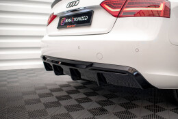 Heck Ansatz Diffusor passend für Audi A5 8T Facelift (Doppelauspuff li.) schwarz Hochglanz
