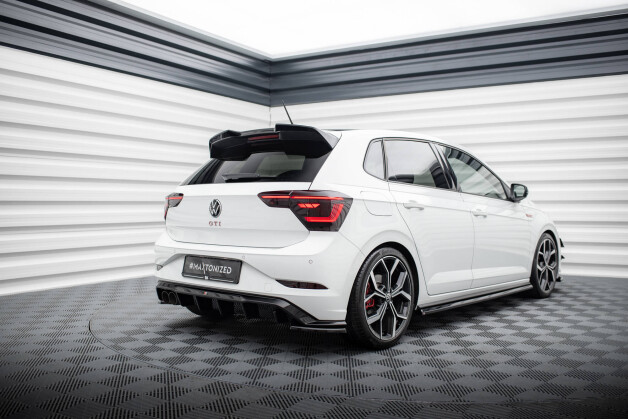 Heck Ansatz Diffusor passend für VW Polo GTI Mk6 Facelift schwarz Hochglanz