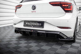 Heck Ansatz Diffusor für VW Polo GTI Mk6 FL schwarz Hochglanz