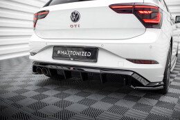 Heck Ansatz Diffusor passend für VW Polo GTI Mk6 Facelift schwarz Hochglanz