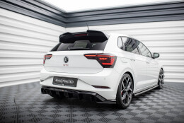 Heck Ansatz Diffusor passend für VW Polo GTI Mk6 Facelift schwarz Hochglanz
