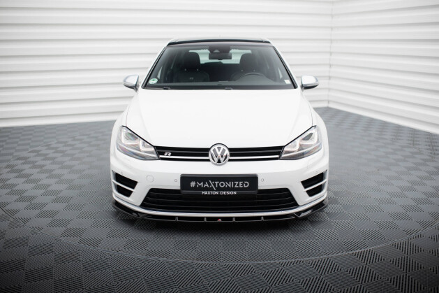 Cup Spoilerlippe Front Ansatz V.5 für Volkswagen Golf R Mk7 schwarz Hochglanz