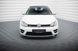 Cup Spoilerlippe Front Ansatz V.6 für Volkswagen Golf R Mk7 schwarz Hochglanz