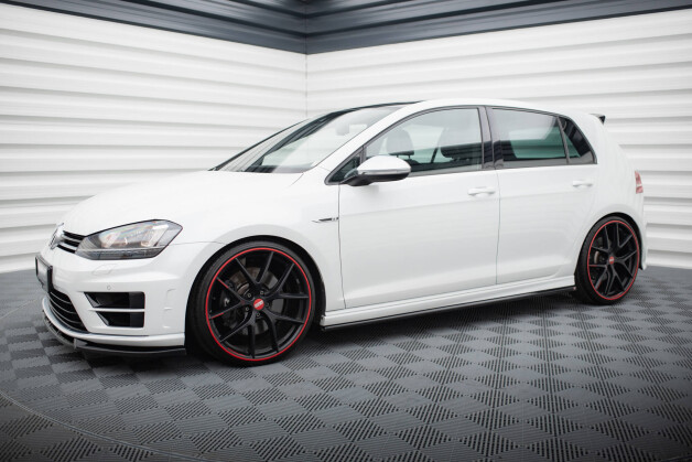 Seitenschweller Ansatz Cup Leisten V.3 passend für VW Golf R / R-Line Mk7 schwarz Hochglanz