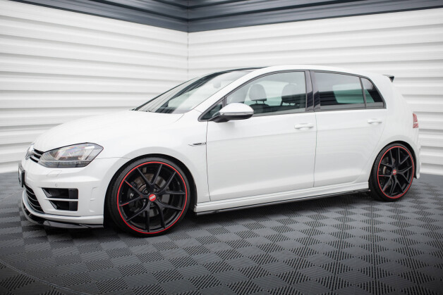 Seitenschweller Ansatz Cup Leisten V.4 passend für VW Golf R / R-Line Mk7 schwarz Hochglanz