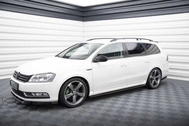 Seitenschweller Ansatz Cup Leisten passend für VW Passat B7 schwarz Hochglanz