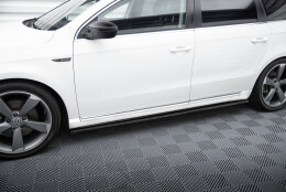 Seitenschweller Ansatz Cup Leisten passend für VW Passat B7 schwarz Hochglanz