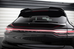 Unterer Heck Spoiler Aufsatz Abrisskante 3D für Porsche Macan GTS Mk1 Facelift 2 schwarz Hochglanz