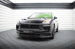 Cup Spoilerlippe Front Ansatz für Porsche Macan GTS Mk1 Facelift 2 schwarz Hochglanz