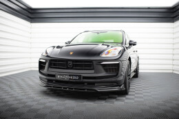 Street+ Spoilerlippe Front Ansatz passend für Porsche Macan GTS Mk1 FL 2 schwarz Hochglanz