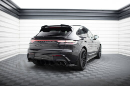 Heck Ansatz Flaps Diffusor für Porsche Macan GTS Mk1 Facelift 2 schwarz Hochglanz